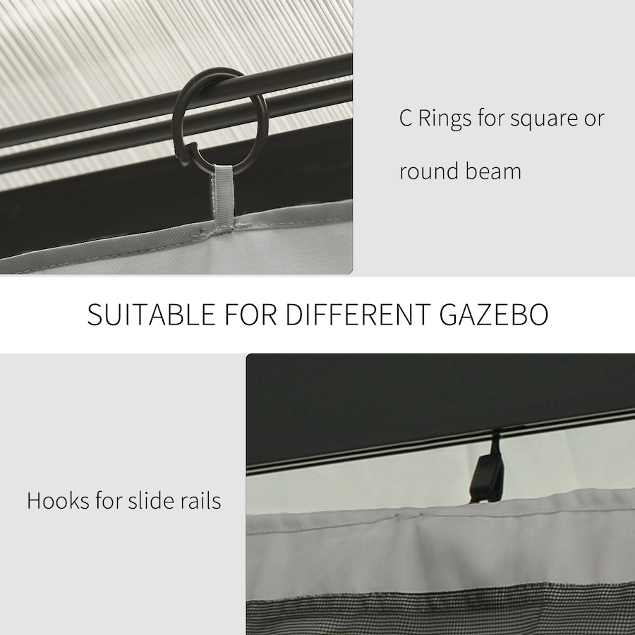 Image 923124_ALTMORE5.jpg, Product 923-124 / Price $94.99, Outsunny 10' x 10' Universal Gazebo Curtains, 4 Panels, Light Grey from Outsunny on TSC.ca's Home & Garden department