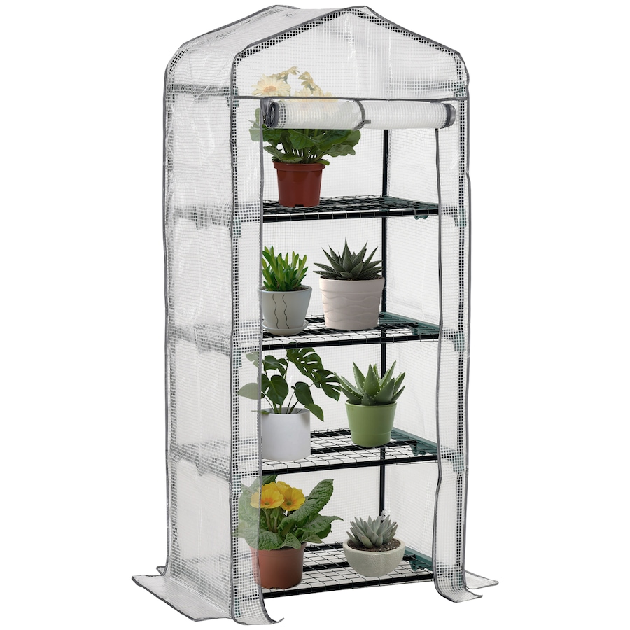 Image 923125.jpg, Product 923-125 / Price $39.99, Outsunny Portable Greenhouse with 4 Tier Shelves, Outdoor Hot House, White from Outsunny on TSC.ca's Home & Garden department