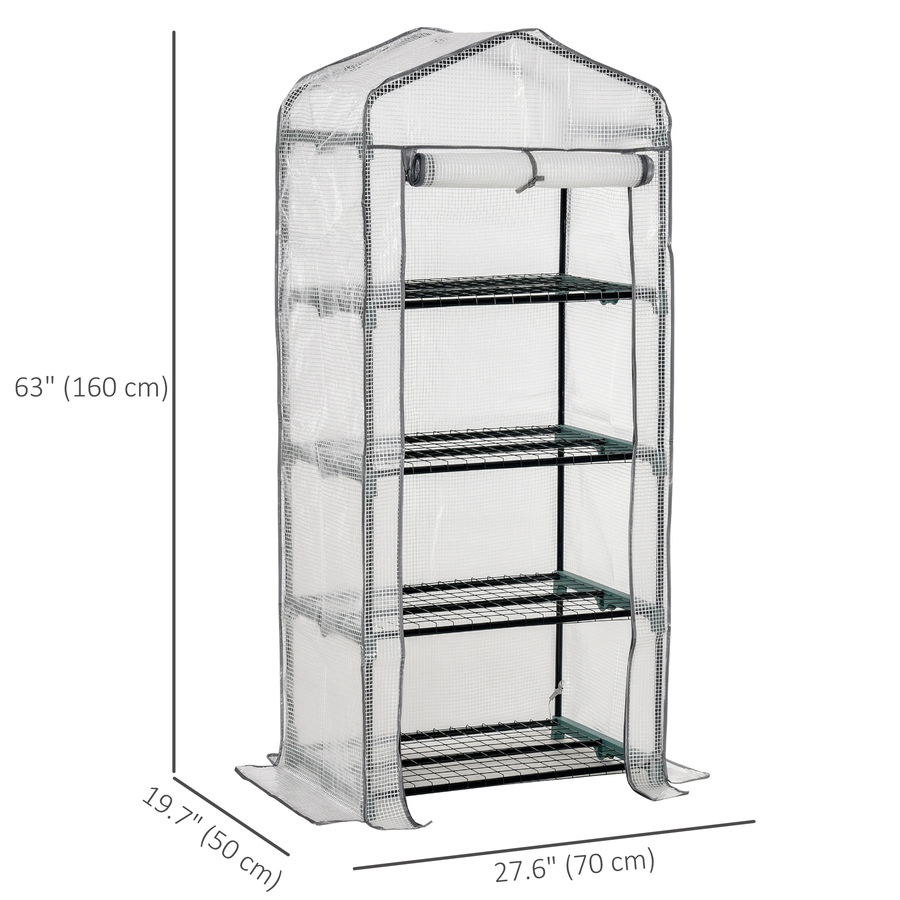 Image 923125_ALTMORE2.jpg, Product 923-125 / Price $39.99, Outsunny Portable Greenhouse with 4 Tier Shelves, Outdoor Hot House, White from Outsunny on TSC.ca's Home & Garden department