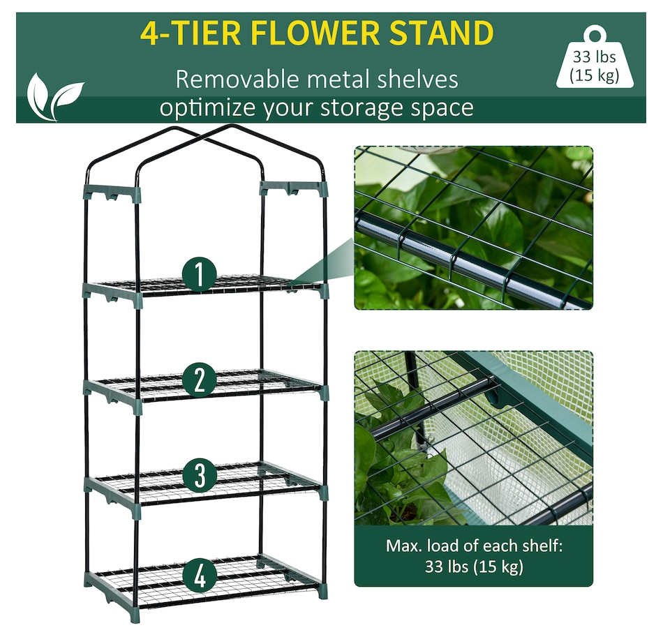 Image 923125_ALTMORE3.jpg, Product 923-125 / Price $49.99, Outsunny Portable Greenhouse with 4 Tier Shelves, Outdoor Hot House, White from Outsunny on TSC.ca's Home & Garden department