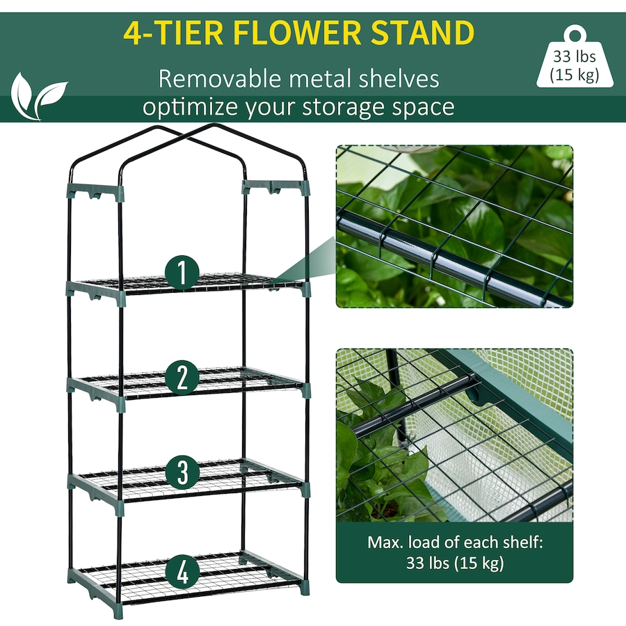 Image 923125_ALTMORE3.jpg, Product 923-125 / Price $39.99, Outsunny Portable Greenhouse with 4 Tier Shelves, Outdoor Hot House, White from Outsunny on TSC.ca's Home & Garden department