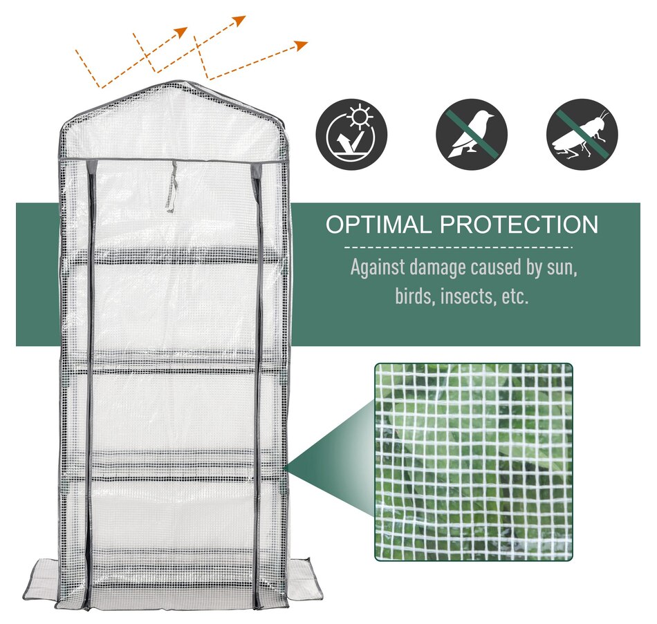 Image 923125_ALTMORE4.jpg, Product 923-125 / Price $49.99, Outsunny Portable Greenhouse with 4 Tier Shelves, Outdoor Hot House, White from Outsunny on TSC.ca's Home & Garden department
