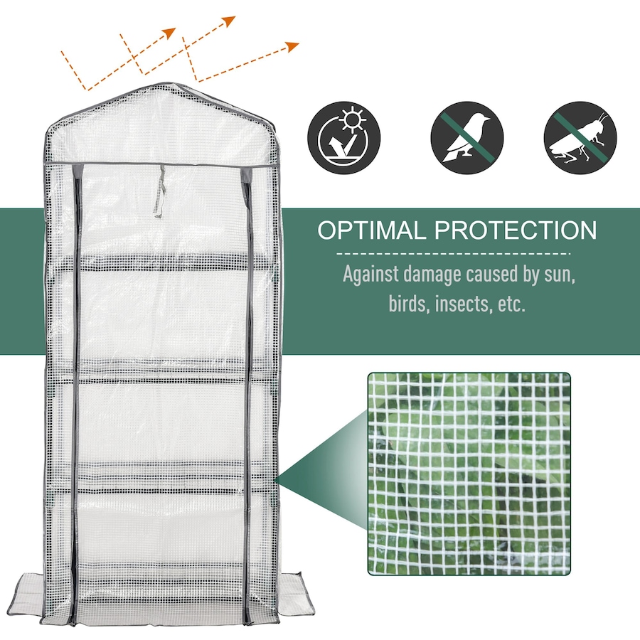 Image 923125_ALTMORE4.jpg, Product 923-125 / Price $39.99, Outsunny Portable Greenhouse with 4 Tier Shelves, Outdoor Hot House, White from Outsunny on TSC.ca's Home & Garden department