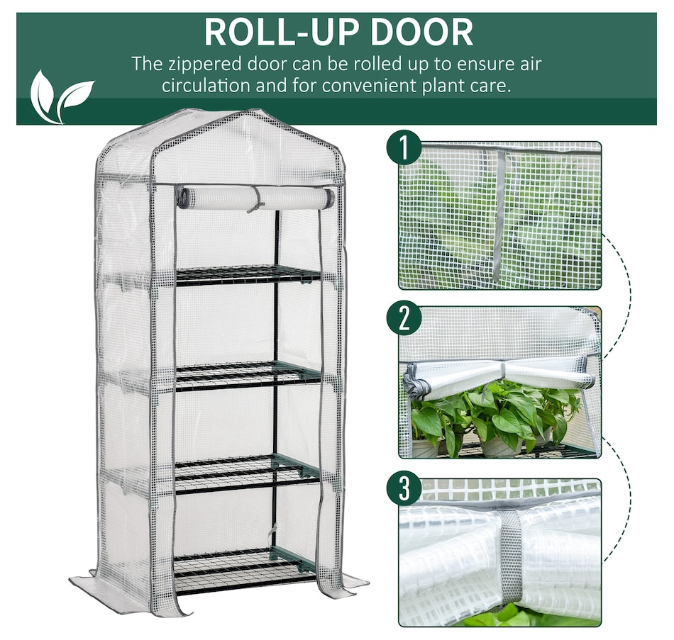 Image 923125_ALTMORE5.jpg, Product 923-125 / Price $49.99, Outsunny Portable Greenhouse with 4 Tier Shelves, Outdoor Hot House, White from Outsunny on TSC.ca's Home & Garden department