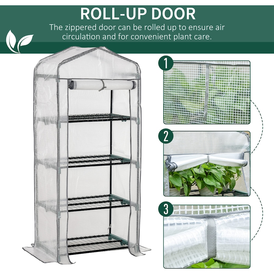 Image 923125_ALTMORE5.jpg, Product 923-125 / Price $39.99, Outsunny Portable Greenhouse with 4 Tier Shelves, Outdoor Hot House, White from Outsunny on TSC.ca's Home & Garden department