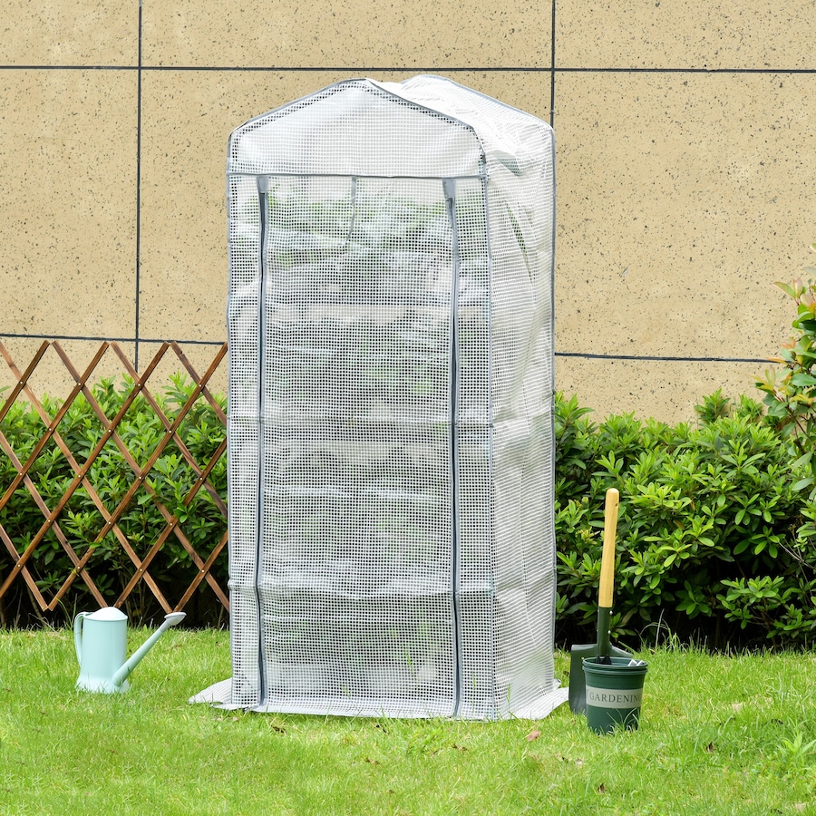 Image 923125_ALTMORE6.jpg, Product 923-125 / Price $39.99, Outsunny Portable Greenhouse with 4 Tier Shelves, Outdoor Hot House, White from Outsunny on TSC.ca's Home & Garden department