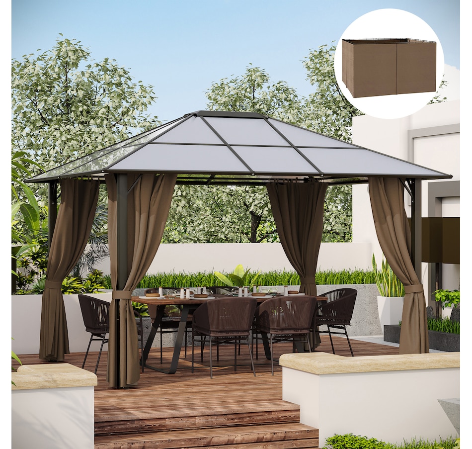 Image 923126_ALTMORE1.jpg, Product 923-126 / Price $94.99, Outsunny 10' x 12' Universal Gazebo Curtains, 4 Panels, Brown from Outsunny on TSC.ca's Home & Garden department