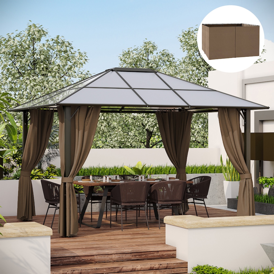 Image 923126_ALTMORE1.jpg, Product 923-126 / Price $94.99, Outsunny 10' x 12' Universal Gazebo Curtains, 4 Panels, Brown from Outsunny on TSC.ca's Home & Garden department