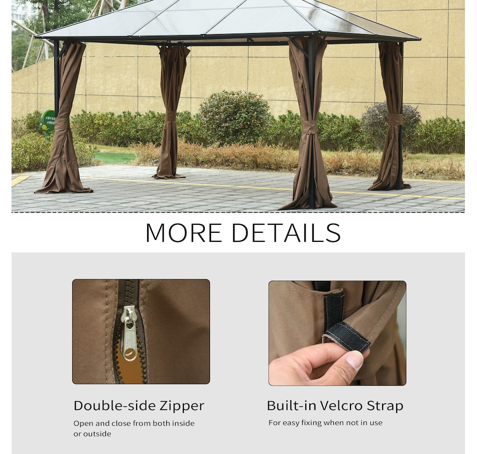 Image 923126_ALTMORE4.jpg, Product 923-126 / Price $94.99, Outsunny 10' x 12' Universal Gazebo Curtains, 4 Panels, Brown from Outsunny on TSC.ca's Home & Garden department