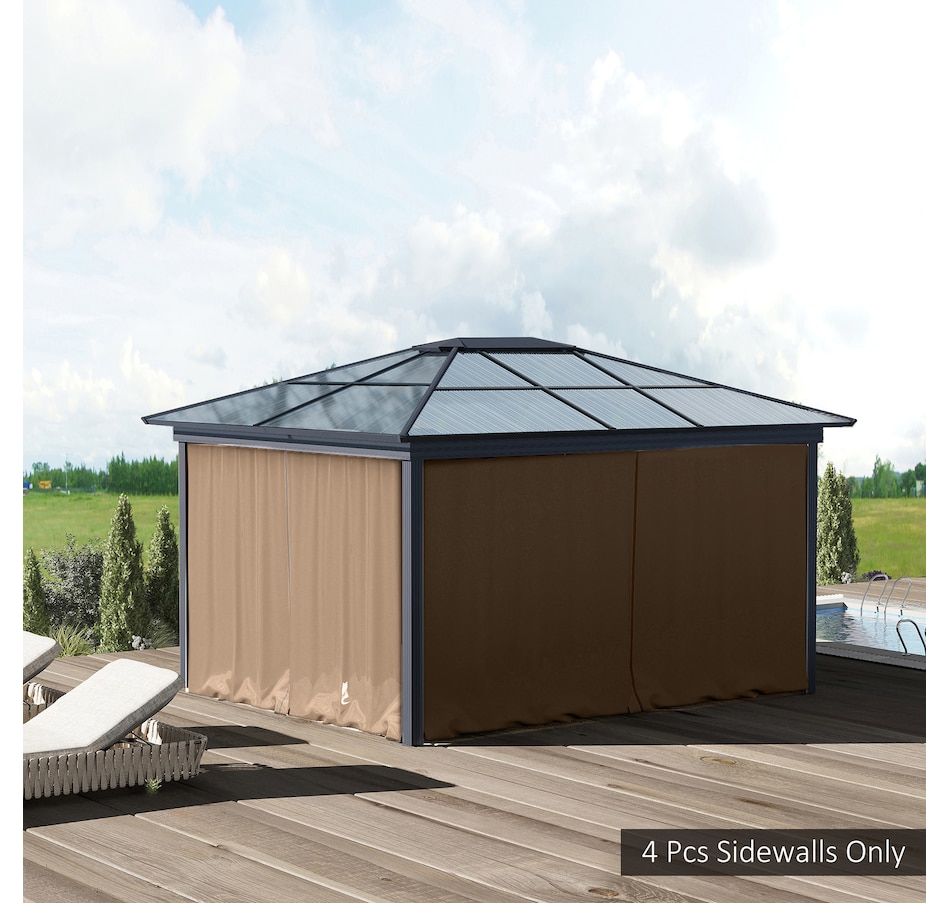 Image 923127_ALTMORE1.jpg, Product 923-127 / Price $69.99, Outsunny 10' x 10' Universal Gazebo Curtains, 4 Panels, Brown from Outsunny on TSC.ca's Home & Garden department
