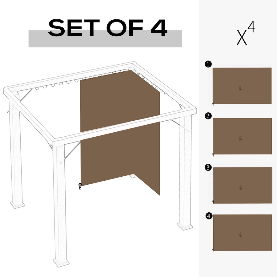 Image 923127_ALTMORE3.jpg, Product 923-127 / Price $94.99, Outsunny 10' x 10' Universal Gazebo Curtains, 4 Panels, Brown from Outsunny on TSC.ca's Home & Garden department