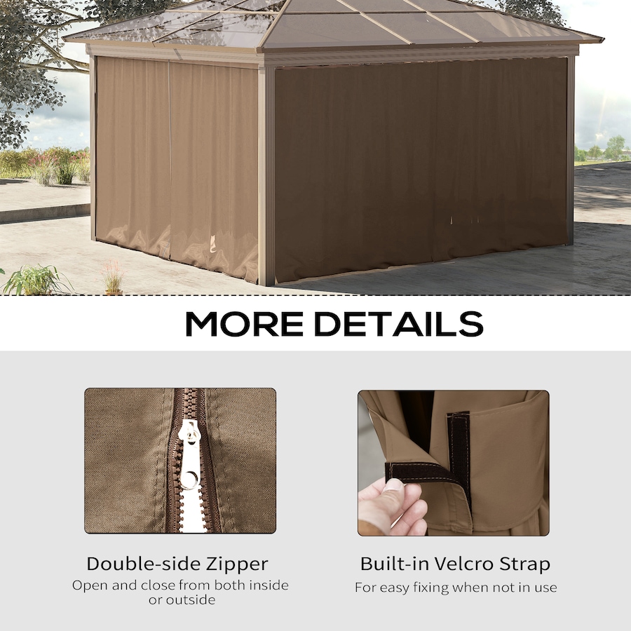 Image 923127_ALTMORE4.jpg, Product 923-127 / Price $94.99, Outsunny 10' x 10' Universal Gazebo Curtains, 4 Panels, Brown from Outsunny on TSC.ca's Home & Garden department