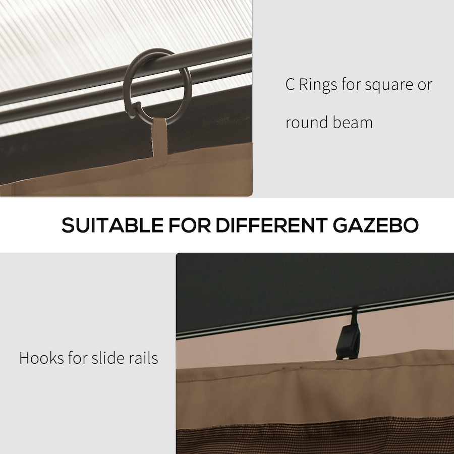 Image 923127_ALTMORE5.jpg, Product 923-127 / Price $94.99, Outsunny 10' x 10' Universal Gazebo Curtains, 4 Panels, Brown from Outsunny on TSC.ca's Home & Garden department