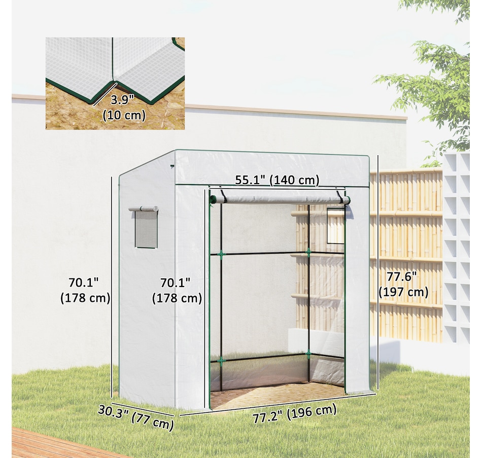 Image 923128_ALTMORE2.jpg, Product 923-128 / Price $64.99, Outsunny Tomato Greenhouse with Reinforced PE Cover Walk-in Green House from Outsunny on TSC.ca's Home & Garden department