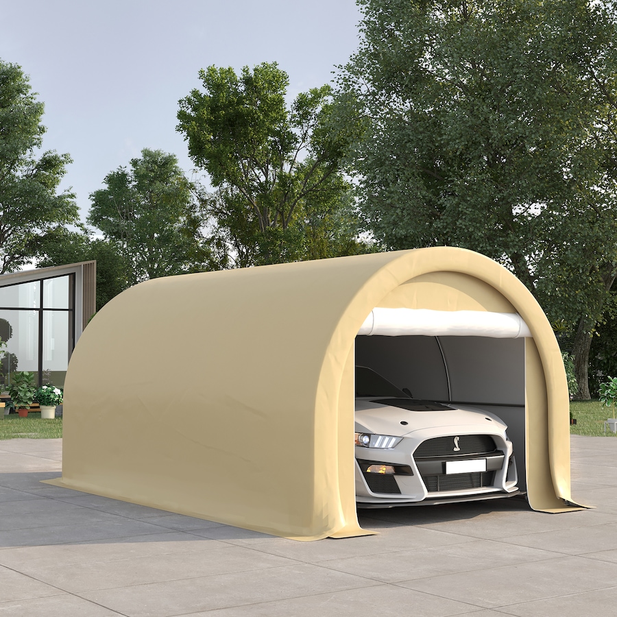 Image 923129_ALTMORE1.jpg, Product 923-129 / Price $349.99, Outsunny 10' x 16' Carport Storage Tent Anti-UV PE Portable Garage, Beige from Outsunny on TSC.ca's Home & Garden department