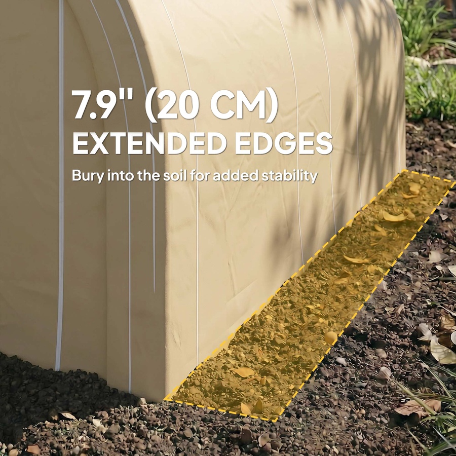 Image 923129_ALTMORE11.jpg, Product 923-129 / Price $349.99, Outsunny 10' x 16' Carport Storage Tent Anti-UV PE Portable Garage, Beige from Outsunny on TSC.ca's Home & Garden department