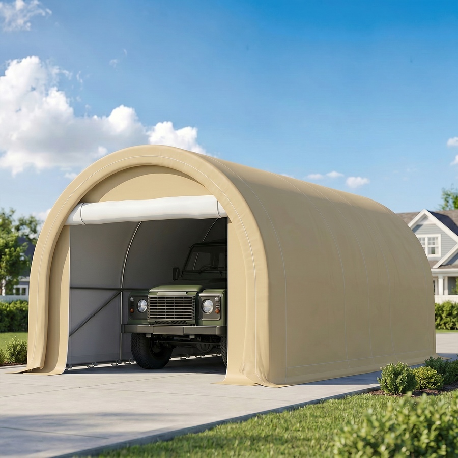 Image 923129_ALTMORE12.jpg, Product 923-129 / Price $349.99, Outsunny 10' x 16' Carport Storage Tent Anti-UV PE Portable Garage, Beige from Outsunny on TSC.ca's Home & Garden department