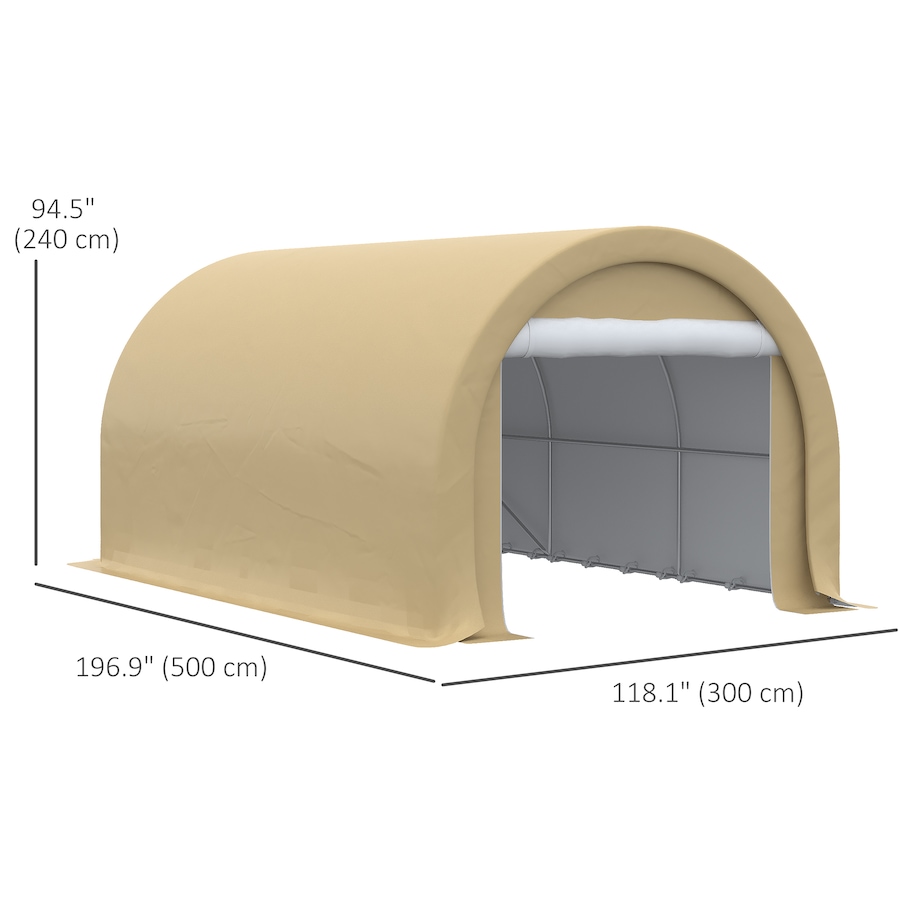 Image 923129_ALTMORE2.jpg, Product 923-129 / Price $349.99, Outsunny 10' x 16' Carport Storage Tent Anti-UV PE Portable Garage, Beige from Outsunny on TSC.ca's Home & Garden department