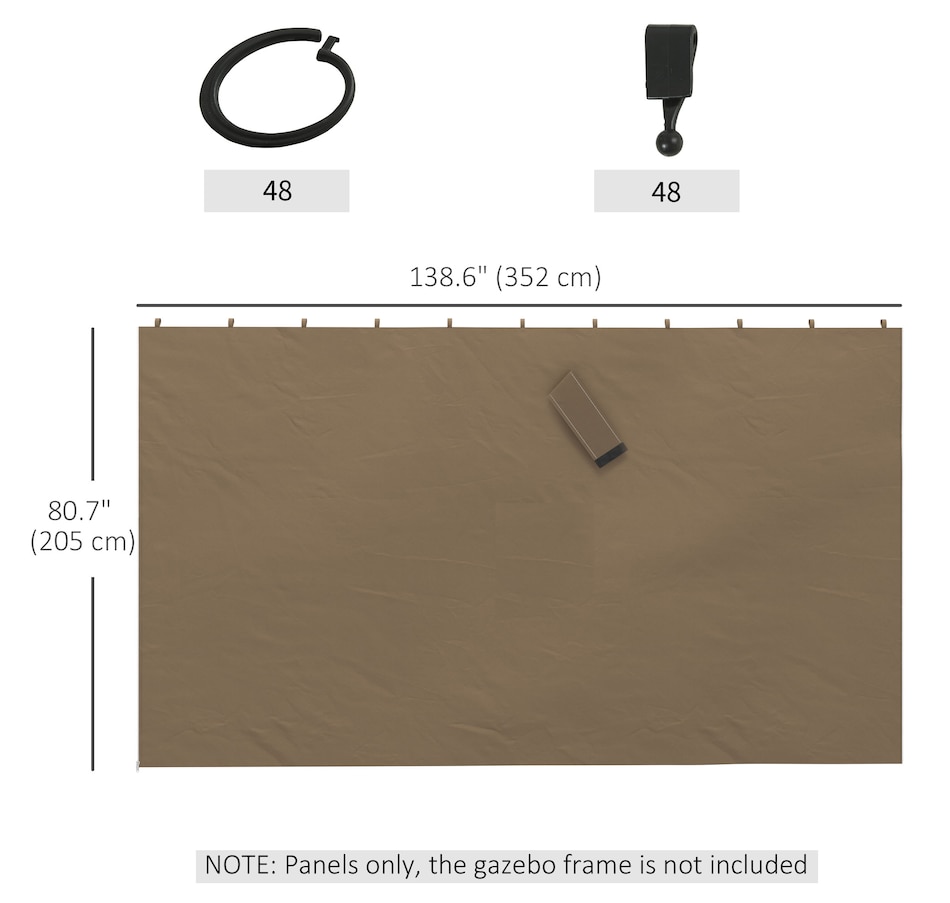 Image 923130_ALTMORE2.jpg, Product 923-130 / Price $84.99, Outsunny 10' x 13' Universal Gazebo Curtains, 4 Panels, Dark Brown from Outsunny on TSC.ca's Home & Garden department