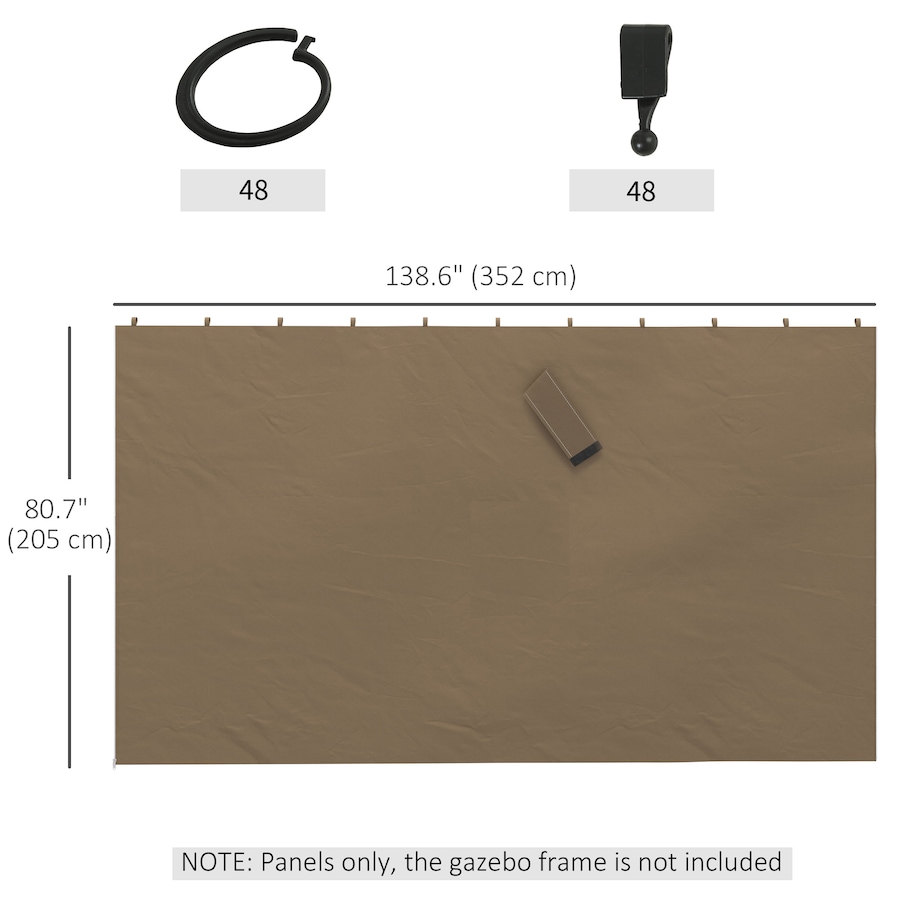 Image 923130_ALTMORE2.jpg, Product 923-130 / Price $74.99, Outsunny 10' x 13' Universal Gazebo Curtains, 4 Panels, Dark Brown from Outsunny on TSC.ca's Home & Garden department