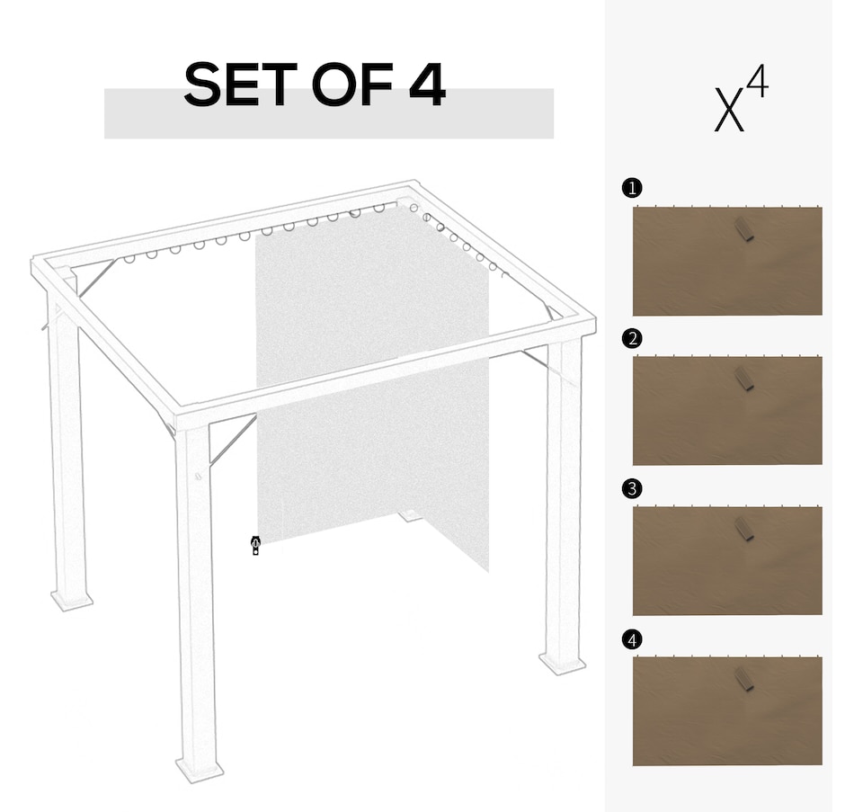 Image 923130_ALTMORE3.jpg, Product 923-130 / Price $84.99, Outsunny 10' x 13' Universal Gazebo Curtains, 4 Panels, Dark Brown from Outsunny on TSC.ca's Home & Garden department