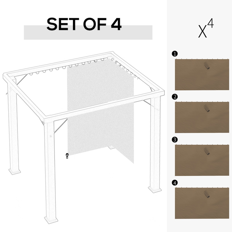 Image 923130_ALTMORE3.jpg, Product 923-130 / Price $74.99, Outsunny 10' x 13' Universal Gazebo Curtains, 4 Panels, Dark Brown from Outsunny on TSC.ca's Home & Garden department