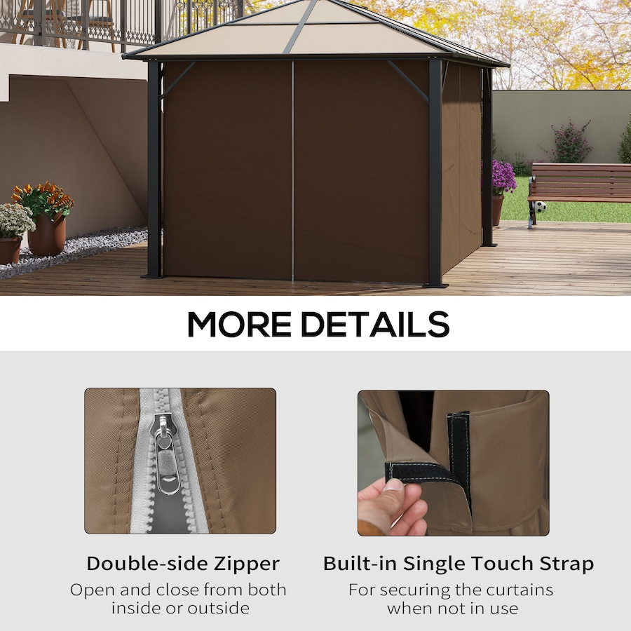 Image 923130_ALTMORE4.jpg, Product 923-130 / Price $74.99, Outsunny 10' x 13' Universal Gazebo Curtains, 4 Panels, Dark Brown from Outsunny on TSC.ca's Home & Garden department
