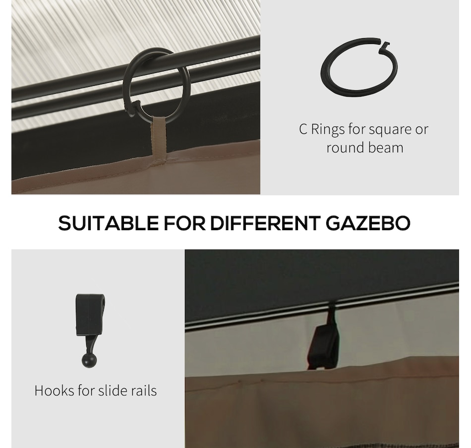 Image 923130_ALTMORE5.jpg, Product 923-130 / Price $84.99, Outsunny 10' x 13' Universal Gazebo Curtains, 4 Panels, Dark Brown from Outsunny on TSC.ca's Home & Garden department