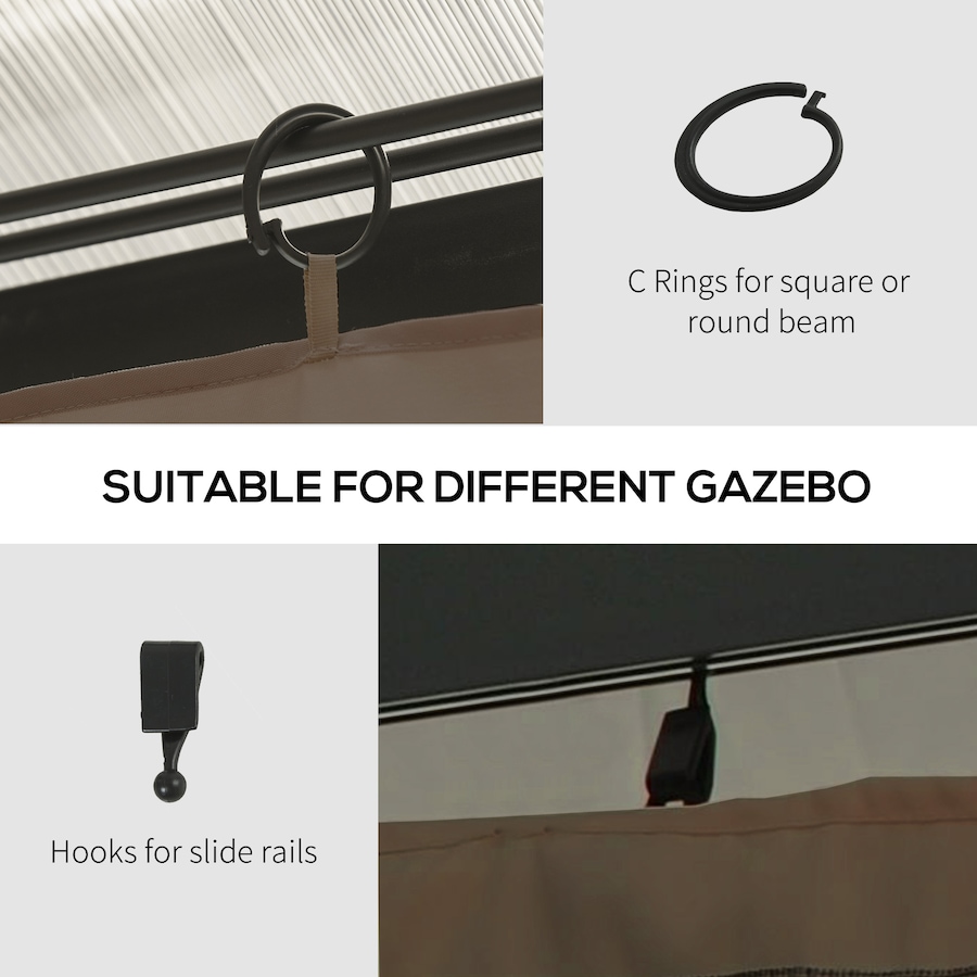 Image 923130_ALTMORE5.jpg, Product 923-130 / Price $74.99, Outsunny 10' x 13' Universal Gazebo Curtains, 4 Panels, Dark Brown from Outsunny on TSC.ca's Home & Garden department