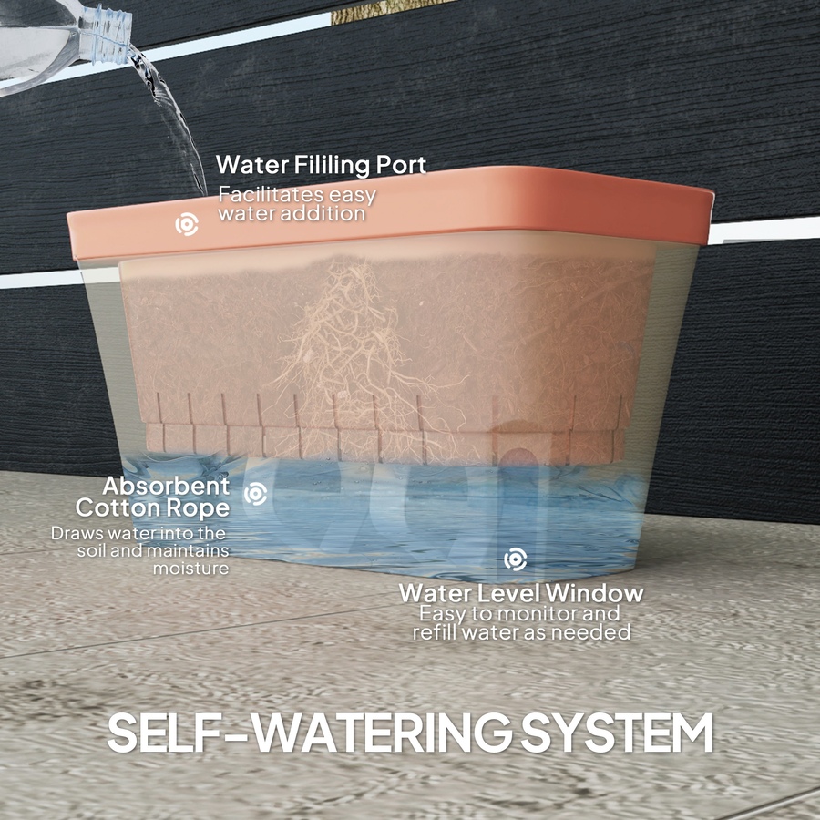 Image 923131_ALTMORE4.jpg, Product 923-131 / Price $31.99, Outsunny 3 Pack Self Watering Planter Box, Outdoor Flower Pots for Herbs from Outsunny on TSC.ca's Home & Garden department