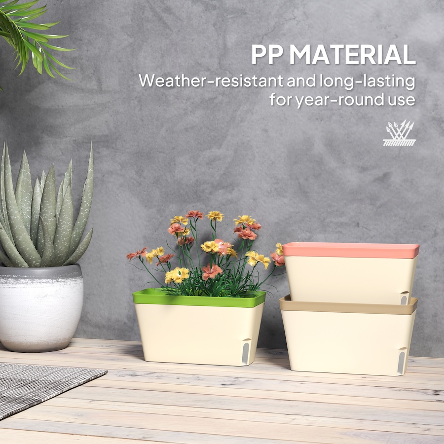 Image 923131_ALTMORE6.jpg, Product 923-131 / Price $31.99, Outsunny 3 Pack Self Watering Planter Box, Outdoor Flower Pots for Herbs from Outsunny on TSC.ca's Home & Garden department