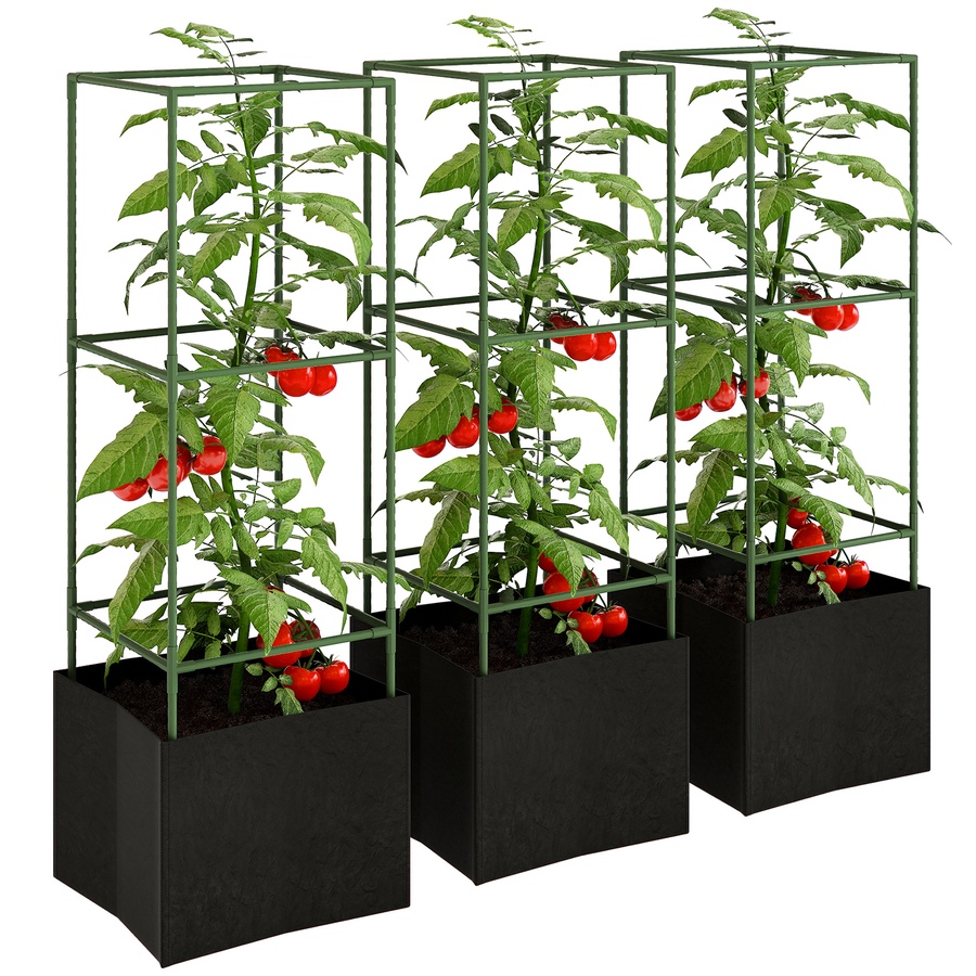 Image 923133.jpg, Product 923-133 / Price $49.99, Outsunny 3 Packs Tomato Cages with 13.5 Gallon Grow Bags from Outsunny on TSC.ca's Home & Garden department