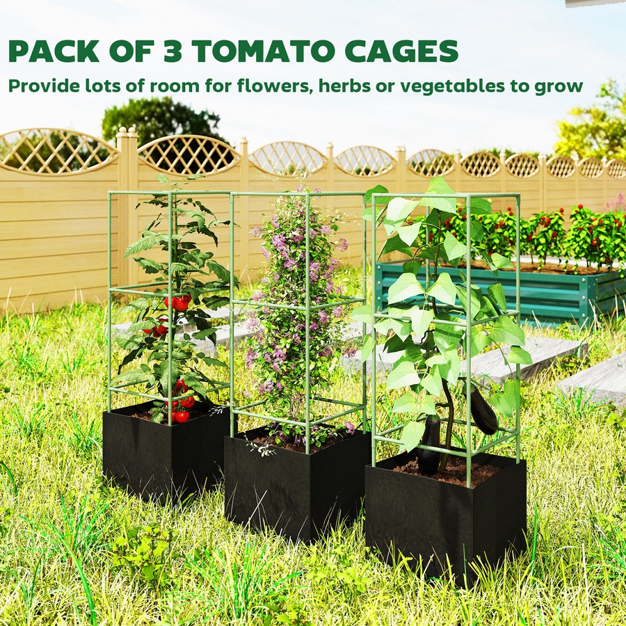 Image 923133_ALTMORE3.jpg, Product 923-133 / Price $49.99, Outsunny 3 Packs Tomato Cages with 13.5 Gallon Grow Bags from Outsunny on TSC.ca's Home & Garden department