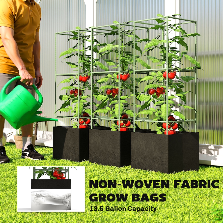 Image 923133_ALTMORE4.jpg, Product 923-133 / Price $49.99, Outsunny 3 Packs Tomato Cages with 13.5 Gallon Grow Bags from Outsunny on TSC.ca's Home & Garden department