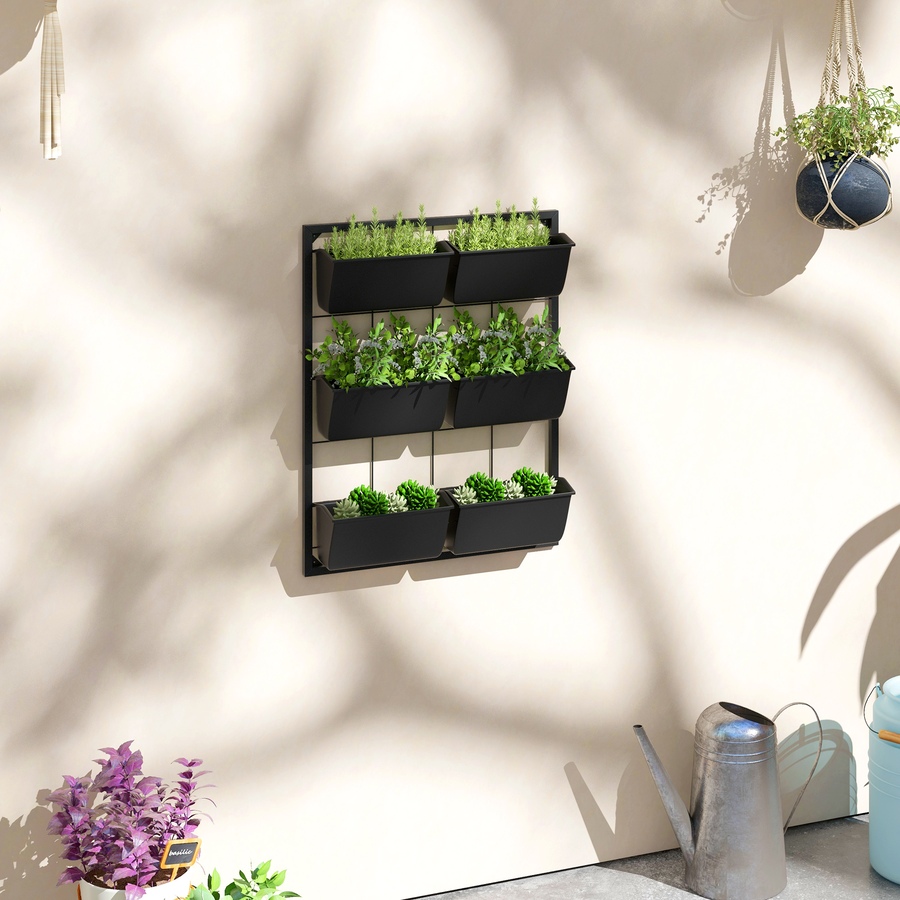 Image 923135_ALTMORE1.jpg, Product 923-135 / Price $66.99, Outsunny 3-Tier Wall Planter with 6 Pots, Hanging Plant Holder from Outsunny on TSC.ca's Home & Garden department