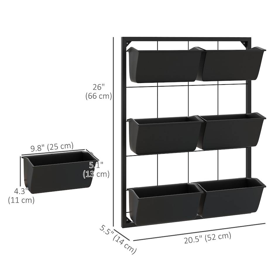 Image 923135_ALTMORE2.jpg, Product 923-135 / Price $80.99, Outsunny 3-Tier Wall Planter with 6 Pots, Hanging Plant Holder from Outsunny on TSC.ca's Home & Garden department