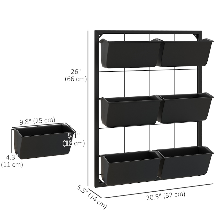 Image 923135_ALTMORE2.jpg, Product 923-135 / Price $66.99, Outsunny 3-Tier Wall Planter with 6 Pots, Hanging Plant Holder from Outsunny on TSC.ca's Home & Garden department