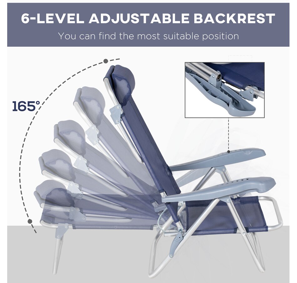 Image 923136_ALTMORE4.jpg, Product 923-136 / Price $99.99, Outsunn Set of 2 Camping Chair, Beach Chairs for Outdoor, Dark Blue from Outsunny on TSC.ca's Health & Fitness department