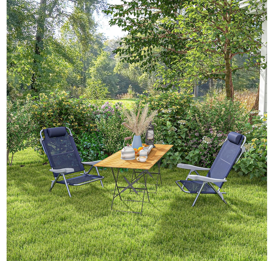Image 923136_ALTMORE7.jpg, Product 923-136 / Price $99.99, Outsunn Set of 2 Camping Chair, Beach Chairs for Outdoor, Dark Blue from Outsunny on TSC.ca's Health & Fitness department
