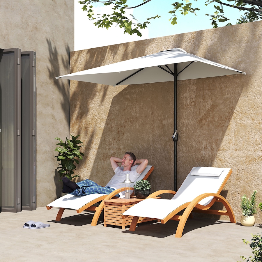 Image 923139_ALTMORE1.jpg, Product 923-139 / Price $79.99, Outsunny 8ft Half Umbrella Outdoor Balcony Parasol w/ 5 Ribs Cream from Outsunny on TSC.ca's Home & Garden department