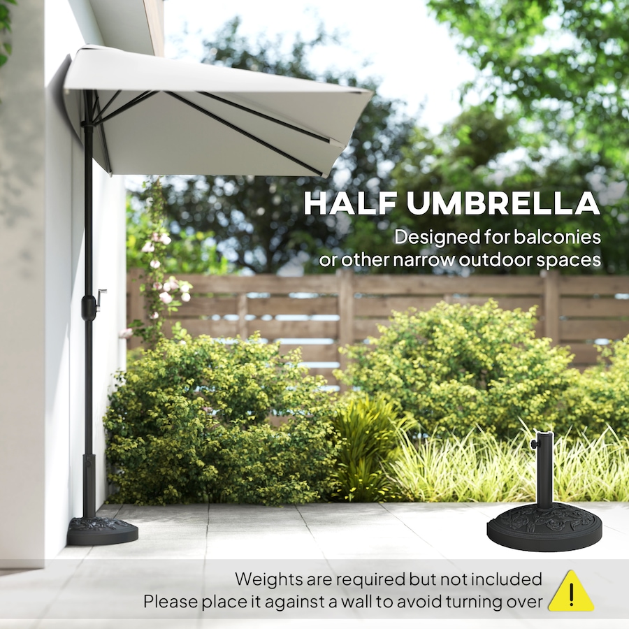 Image 923139_ALTMORE3.jpg, Product 923-139 / Price $79.99, Outsunny 8ft Half Umbrella Outdoor Balcony Parasol w/ 5 Ribs Cream from Outsunny on TSC.ca's Home & Garden department