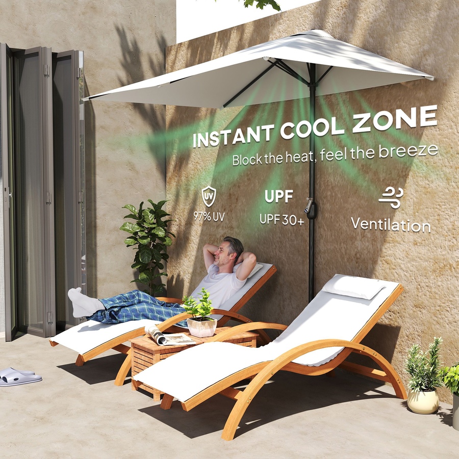 Image 923139_ALTMORE4.jpg, Product 923-139 / Price $79.99, Outsunny 8ft Half Umbrella Outdoor Balcony Parasol w/ 5 Ribs Cream from Outsunny on TSC.ca's Home & Garden department