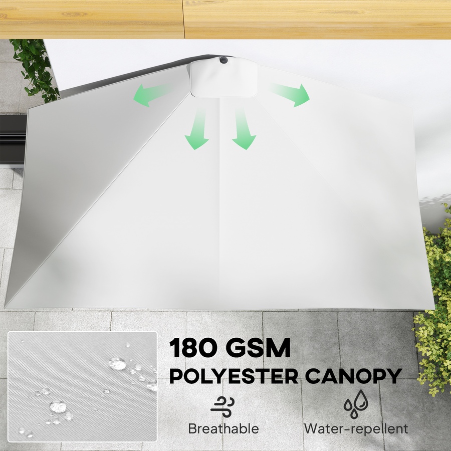 Image 923139_ALTMORE5.jpg, Product 923-139 / Price $79.99, Outsunny 8ft Half Umbrella Outdoor Balcony Parasol w/ 5 Ribs Cream from Outsunny on TSC.ca's Home & Garden department