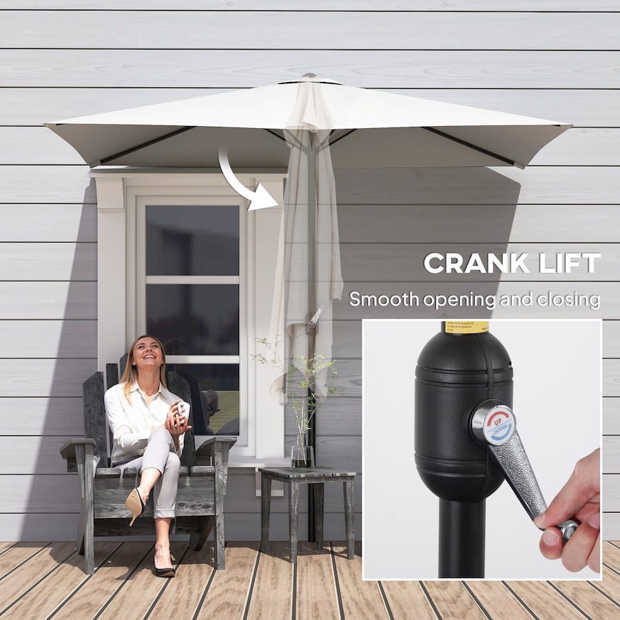 Image 923139_ALTMORE7.jpg, Product 923-139 / Price $79.99, Outsunny 8ft Half Umbrella Outdoor Balcony Parasol w/ 5 Ribs Cream from Outsunny on TSC.ca's Home & Garden department