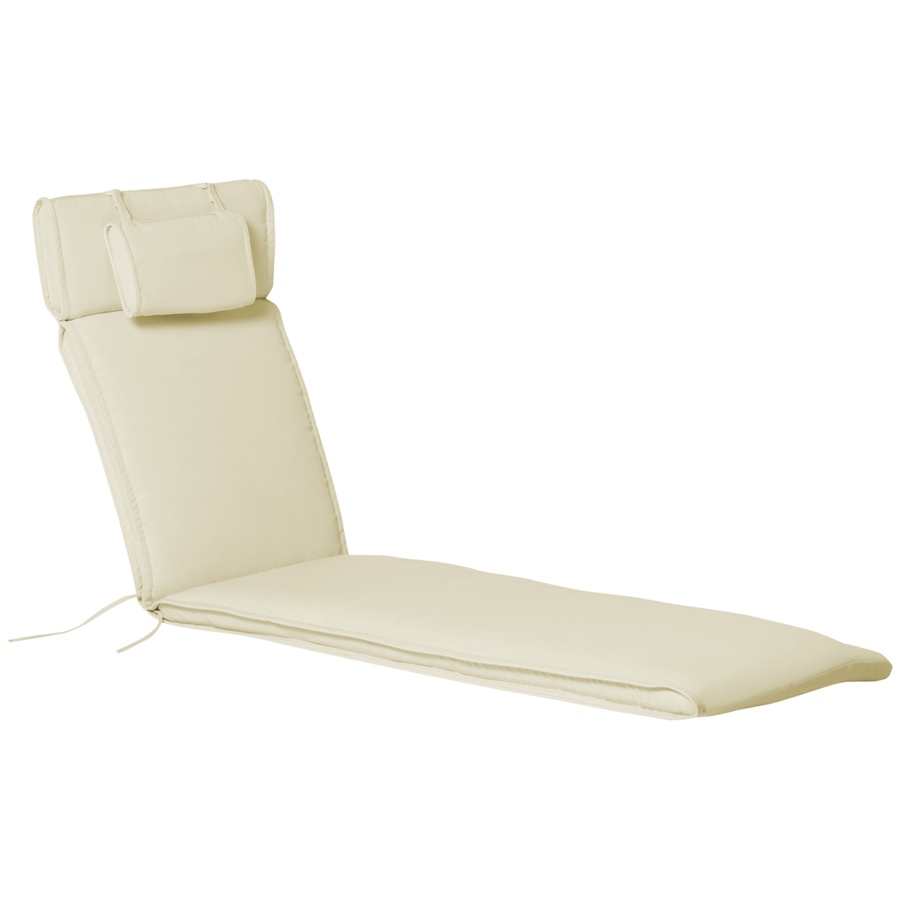 Image 923141.jpg, Product 923-141 / Price $89.99, Outsunny Garden Lounger Chair Cushion ONLY, Thick Padded, Headrest, Cream from Outsunny on TSC.ca's Home & Garden department