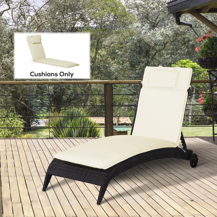 Image 923141_ALTMORE1.jpg, Product 923-141 / Price $89.99, Outsunny Garden Lounger Chair Cushion ONLY, Thick Padded, Headrest, Cream from Outsunny on TSC.ca's Home & Garden department