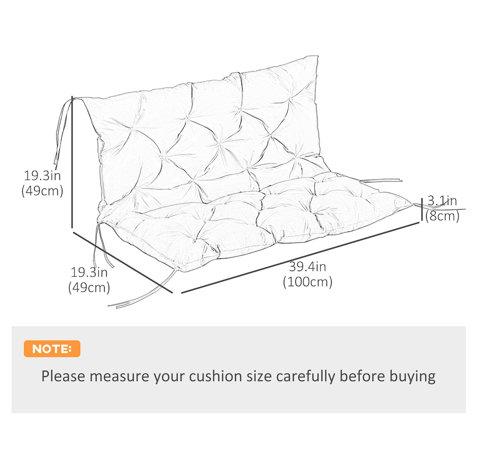 Image 923143_ALTMORE2.jpg, Product 923-143 / Price $56.99, Outsunny Garden Bench Cushion with Backrest, Non-Slip 2 Seater Soft Pad from Outsunny on TSC.ca's Home & Garden department