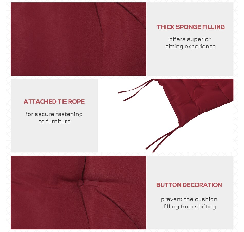 Image 923143_ALTMORE5.jpg, Product 923-143 / Price $56.99, Outsunny Garden Bench Cushion with Backrest, Non-Slip 2 Seater Soft Pad from Outsunny on TSC.ca's Home & Garden department