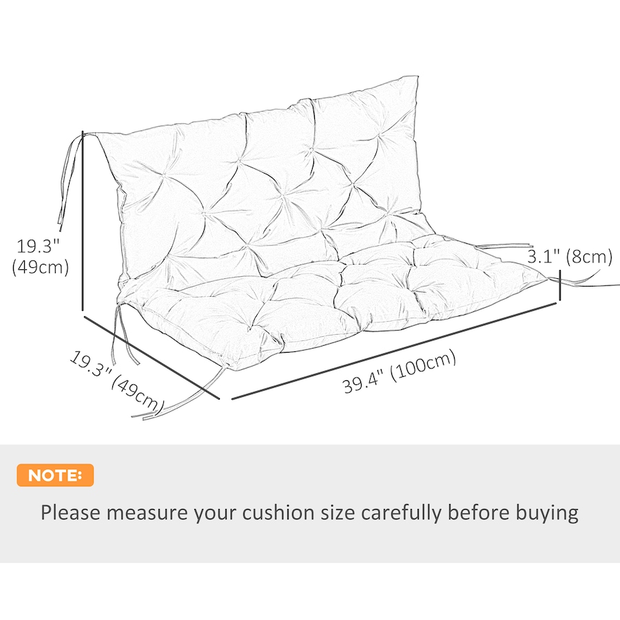 Image 923145_ALTMORE2.jpg, Product 923-145 / Price $57.99, Outsunny Garden Bench Cushion with Backrest, Non-Slip 2 Seater Soft Pad from Outsunny on TSC.ca's Home & Garden department