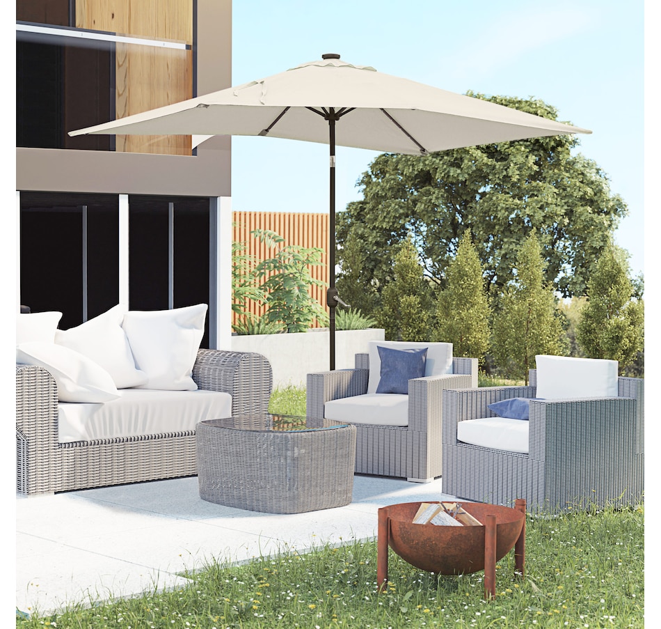 Image 923147_ALTMORE1.jpg, Product 923-147 / Price $114.99, Outsunny 6' x 10' Patio Umbrella with 22 LED Solar Lights and Tilt from Outsunny on TSC.ca's Home & Garden department